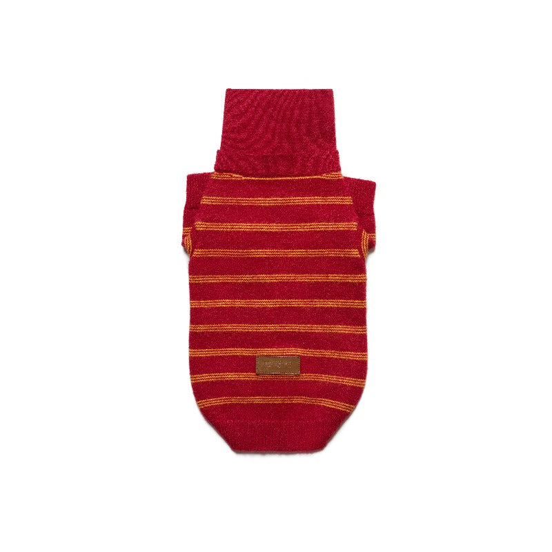 Sweater Dachshund Long Body | Blue & Yellow Striped Polo Knit | Dachshund Clothing | ArtisanUni