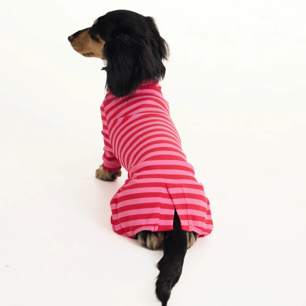 Red-Striped Dachshund Pajamas