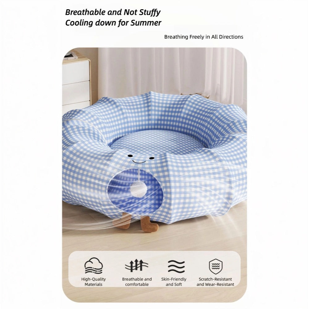 Dachshund Bed | Tunnel Burrow Cave + Open Cushion | All-Season | ArtisanUni