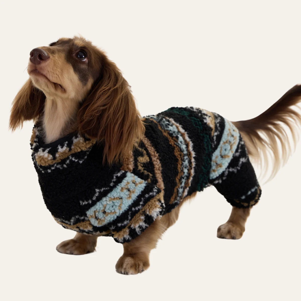 Patterned Dachshund Fleece Onesie