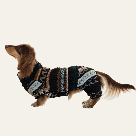Patterned Dachshund Fleece Onesie