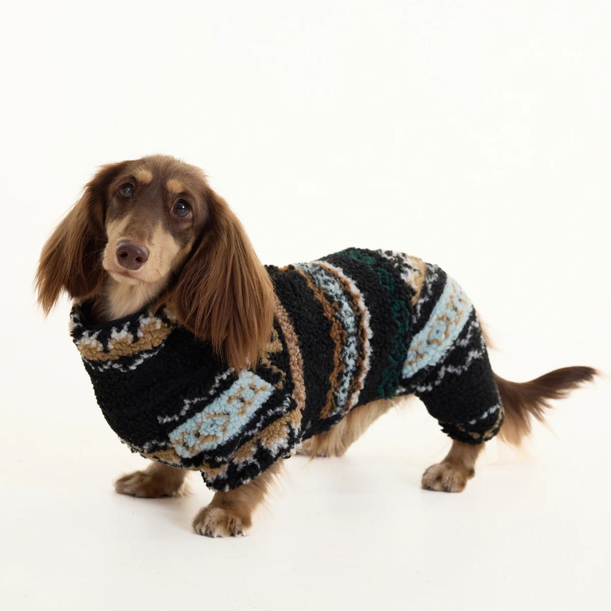 Patterned Dachshund Fleece Onesie