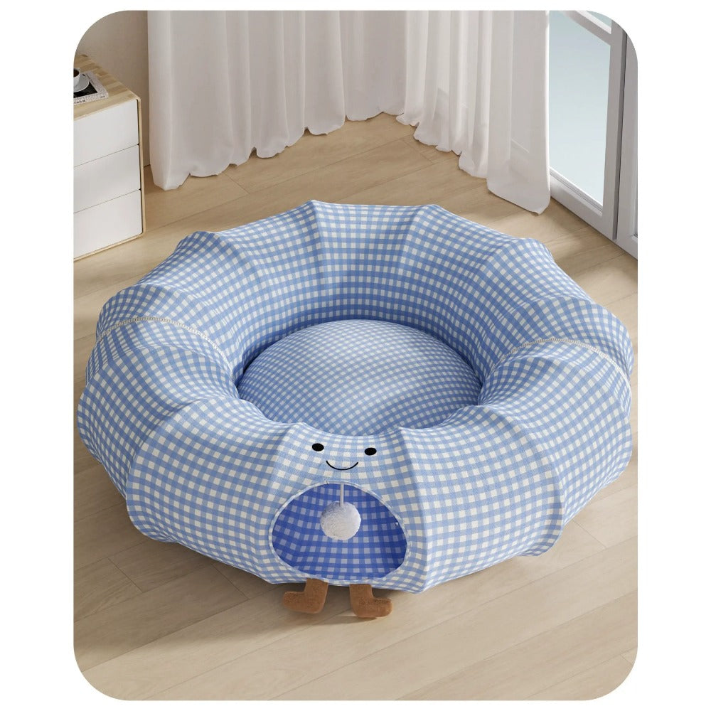 Dachshund Bed | Tunnel Burrow Cave + Open Cushion | All-Season | ArtisanUni