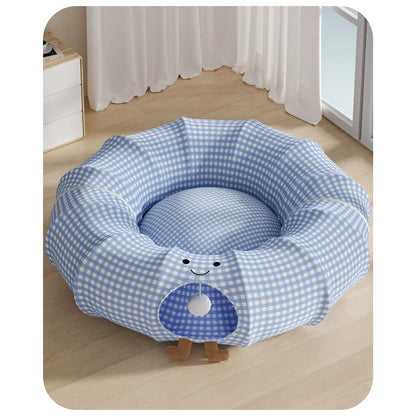 Dachshund Bed | Tunnel Burrow Cave + Open Cushion | All-Season | ArtisanUni