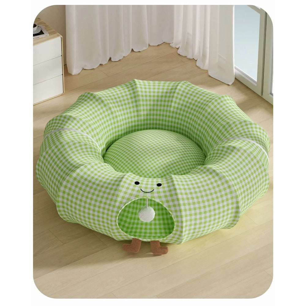 Dachshund Bed | Tunnel Burrow Cave + Open Cushion | All-Season | ArtisanUni