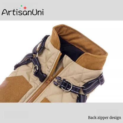 Dachshund Harness Coat | Fleece-Lined Vest with Glow-in-Dark Safety | ArtisanUni