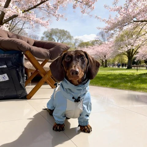 Dachshund Four-Legged Waterproof Raincoat | Spring Essential | ArtisanUni