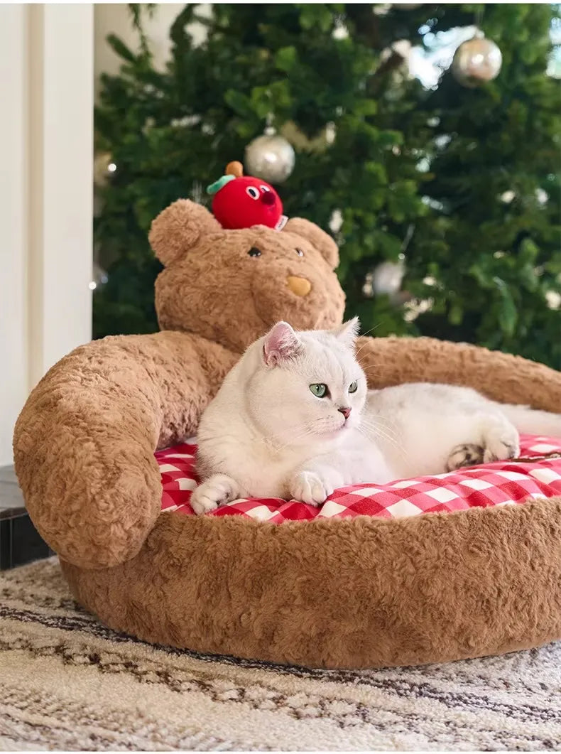ArtisanUni  Calming Round Dog Bed - Modern Design for Anxious Pets