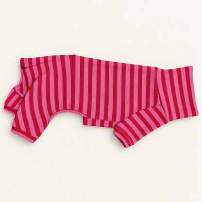 Red-Striped Dachshund Pajamas